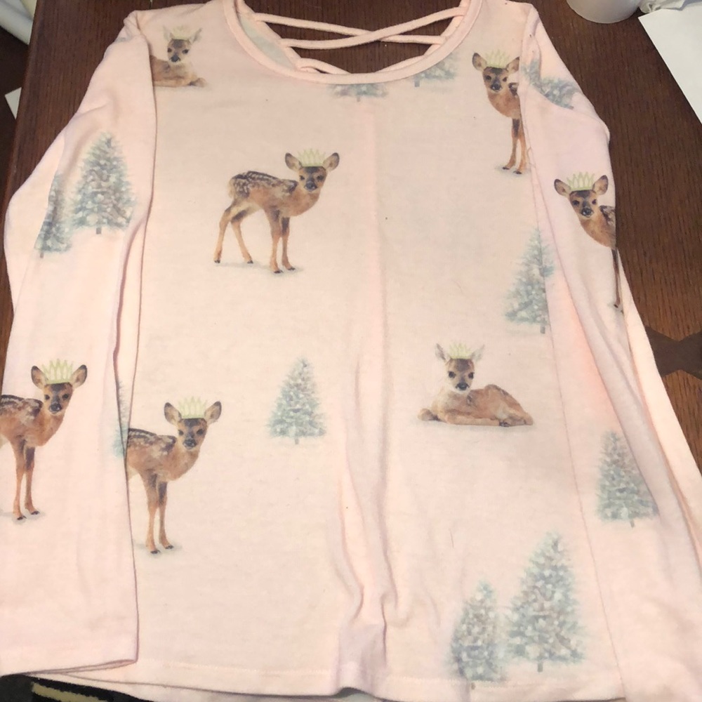 •pink deer justice long sleeve shirt•